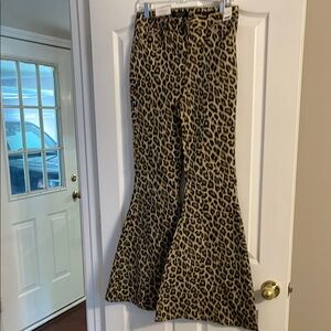 Judy Blue Leopard Print Flare Jeans